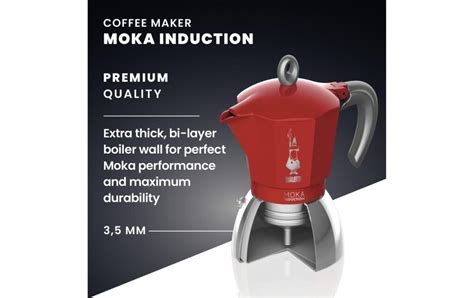 Bialetti Espressokocher New Moka Induktion Tassen Rot Coffeedream