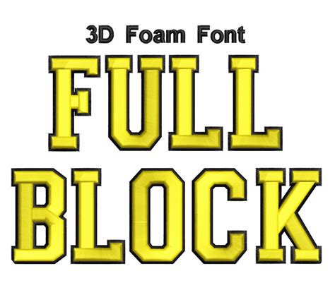 3d Foam Font Full Block 2 Color Value Pack Etsy