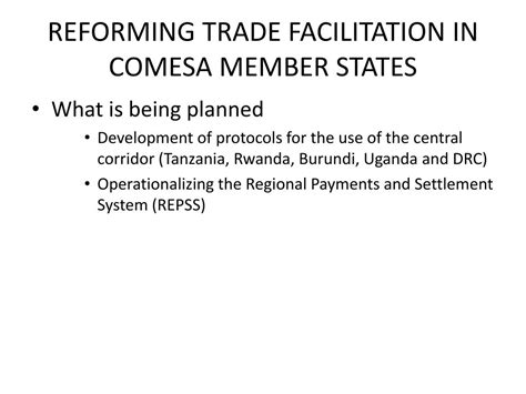 Ppt Reforming Trade Facilitation In Comesa Member States Powerpoint