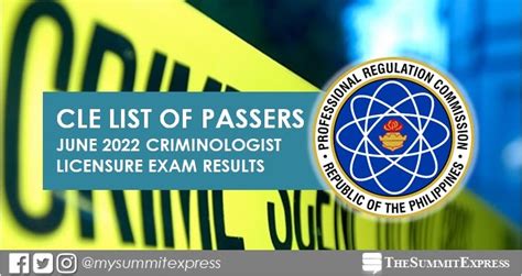 CLE RESULT June Criminology Board Exam List Of Passers Top The Summit Express