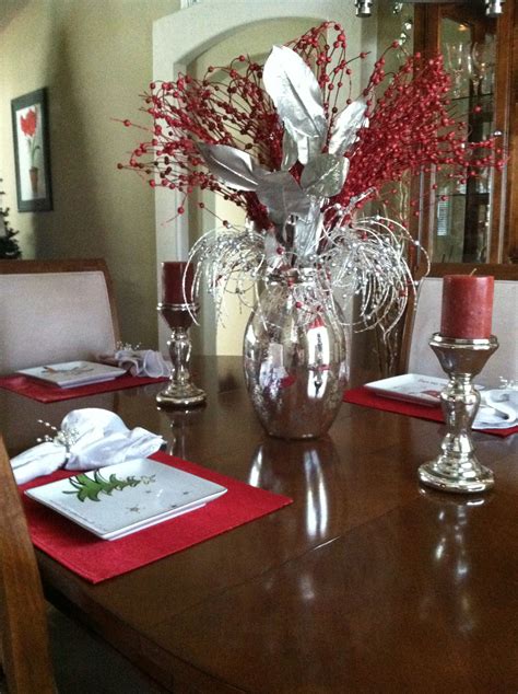 My dining room table Christmas centerpiece.  Christmas centerpieces