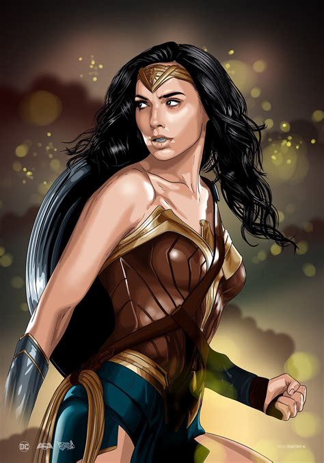 Gal Gadot Wonder Woman Dc Comics 1080p Artwork Vexel Illustration Phone Hd Wallpaper