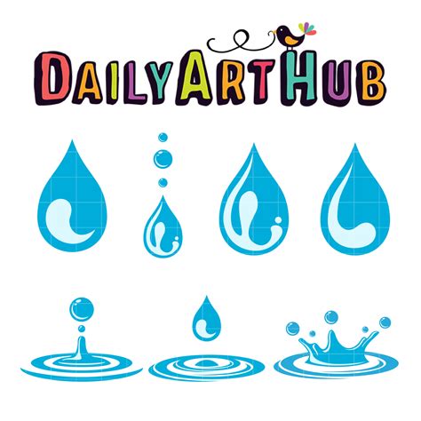 Water Drops Clip Art Set Daily Art Hub Graphics Alphabets And Svg