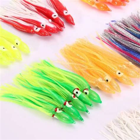 Joshnese 100pcs 12cm Mixed Color Soft Silicone Fishing Lures Plastic