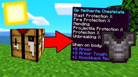 Minecraft But Crafting Gives Op Netherite Gear Youtube