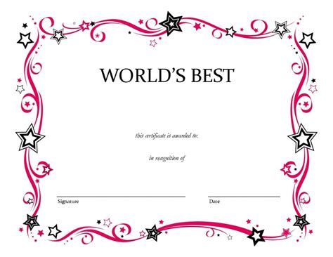 Each blank certificate template has changeable background colors and an option to swap the decoration or remove it all together. Blank Award Certificate Template ~ Addictionary