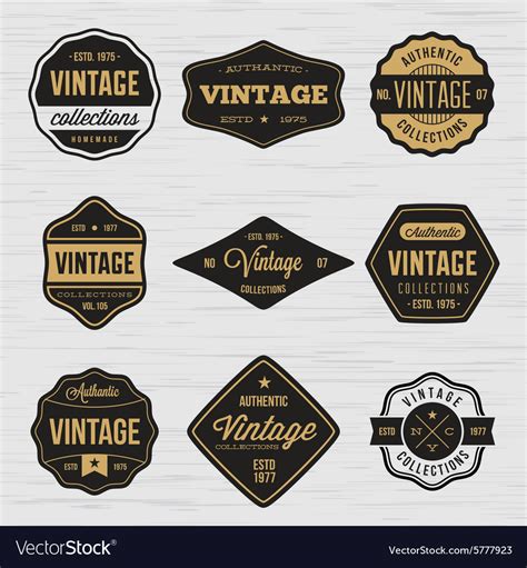Vintage Badge Labels Sticker Royalty Free Vector Image