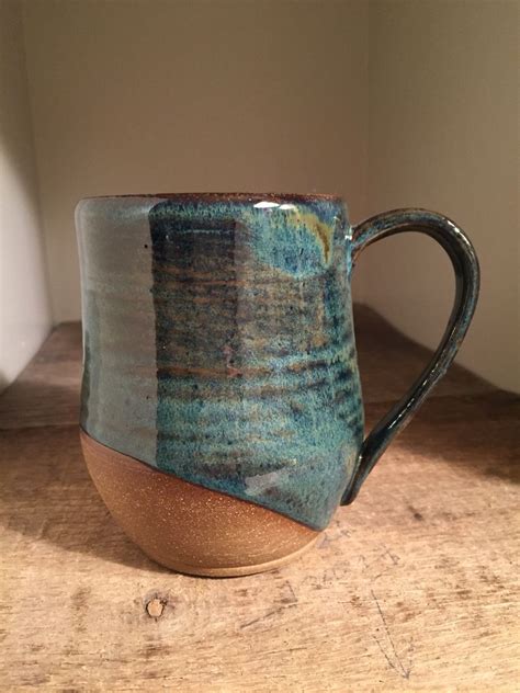 Large Mug Palladium Over Blue Rutile Pottery Mugs Pottery