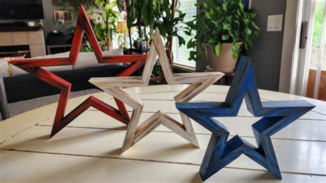 Americana Star Set Set Of 3 Wood Stars Porch Decor Etsy