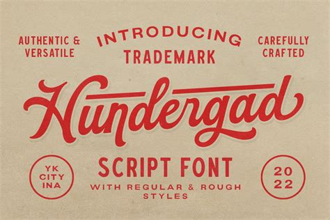 Hundergad Vintage Font Rough Font Gritty Font Rustic Font Etsy