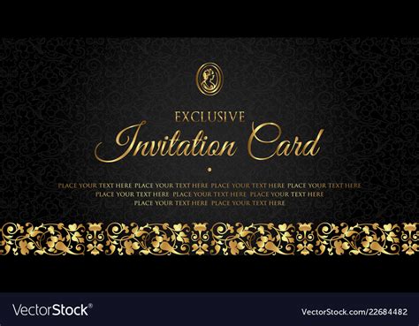 Luxury Black And Gold Invitation Card Design Vector Image