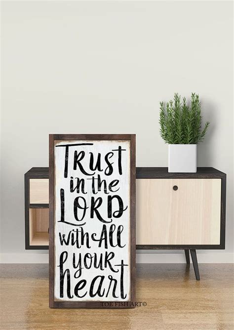 Trust In The Lord With All Your Heart Wood Sign Proverbs 35 Rustic