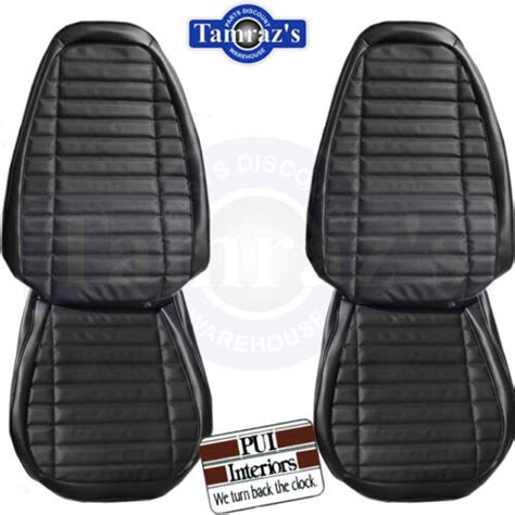 1972 Firebird Front Seat Upholstery Covers Deluxe Black Pui New Ebay