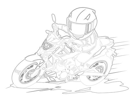 Fast Ride Naked Bike Motorcycle Coloring Page Mimi Panda The Best