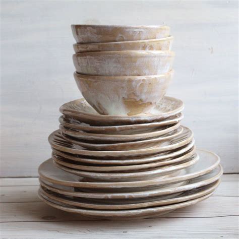 Check out our ceramic plate selection for the very best in unique or custom, handmade pieces from our plates shops. Handmade Dinnerware Set - Rustic Pottery White Ceramic ...
