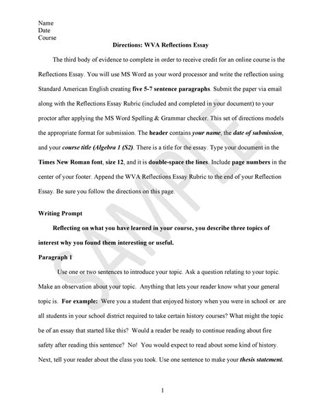 50 Best Reflective Essay Examples Topic Samples Templatelab