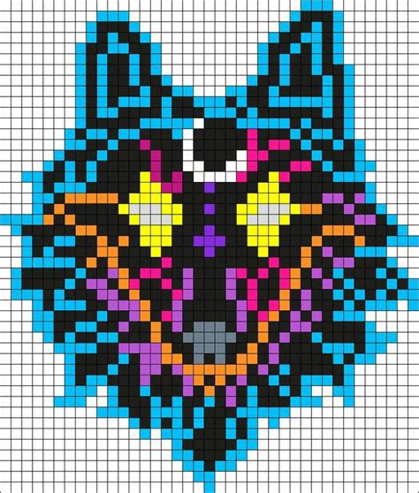 Minecraft Pixel Art Wolf Grid Pixel Wolf Bit Patterns Pattern Gray