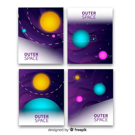 Free Vector Outer Space Cover Collection