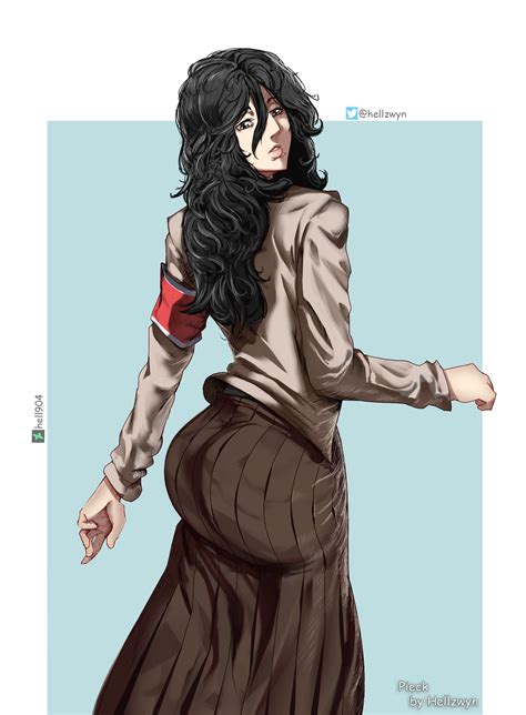 Wallpaper Shingeki No Kyojin From Behind Thick Ass Long Skirt Messy Hair Curly Hair