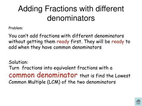We need to make them equal by finding their least common multiple that will serve as. PPT - Fractions Explained PowerPoint Presentation - ID:247402