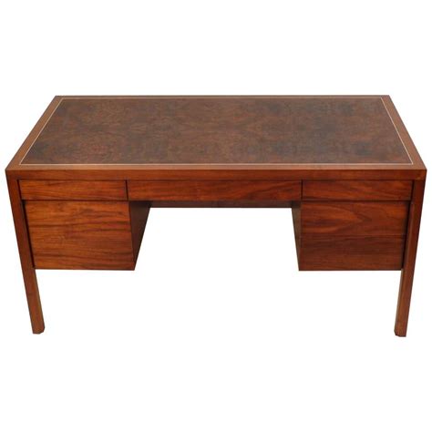 Walnut And Burl Executive Desk By Rway At 1stdibs
