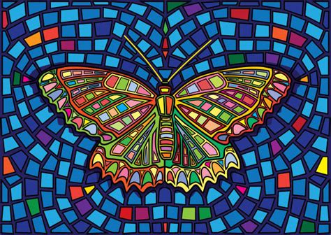 Mosaic Butterfly Cartoons Illustrations Royalty Free Vector Graphics