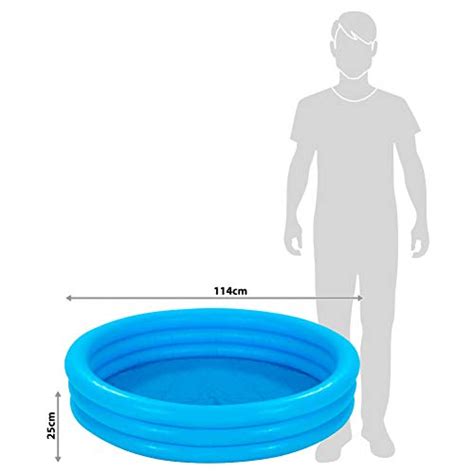 Intex 59416np Crystal Blue Three Ring Inflatable Paddling Pool 114m X