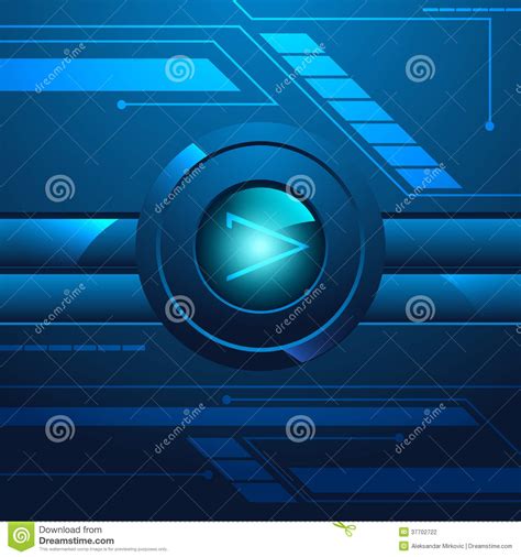 Hi Tech Button Background Stock Vector Illustration Of