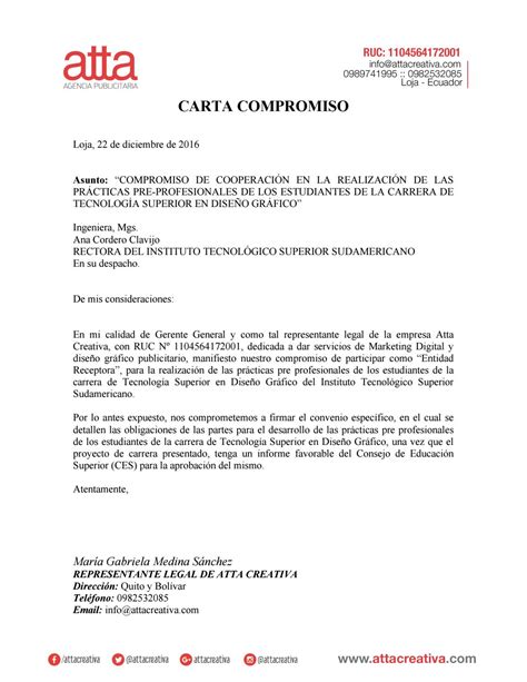Carta Compromiso Modelo Para Dgp By Gaby Medina Sánchez Issuu