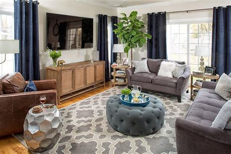 Also, using cement gray shades can be a nice way to have a perfect result. Transitional Living Room Features Tasteful Design | Blue ...