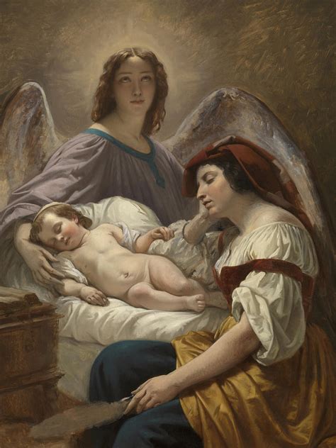 The Guardian Angel Painting by Henri Decaisne
