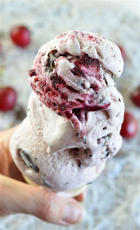 Delicious ice cream cake with frozen berries. Chocolate Chunk and Cherry Ice Cream Recipe - This ...