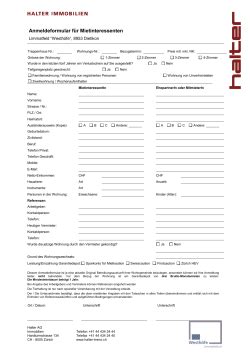 Anmeldeformular für Mietinteressenten