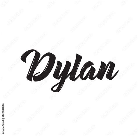 Dylan Text Design Vector Calligraphy Typography Poster Stock Vector