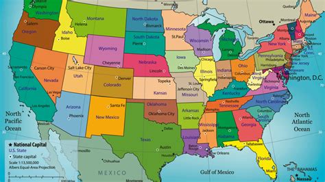 Mapa de Estados Unidos con sus estados y capitales Tamaño completo Gifex