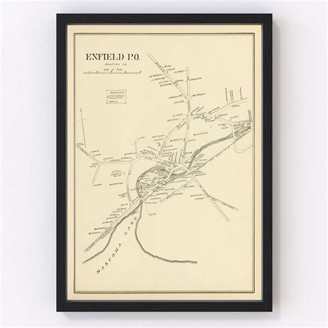 Vintage Map Of Enfield New Hampshire 1892 By Teds Vintage Art