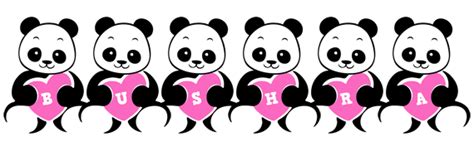 Bushra Logo Name Logo Generator Popstar Love Panda Cartoon