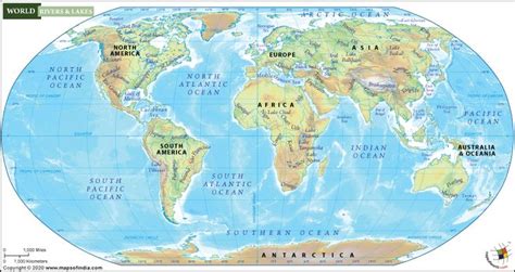 World River Map World Map With Major Rivers And Lakes Map World Map