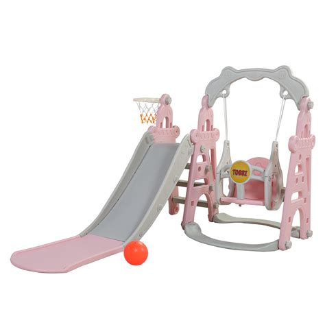 Tobbi 4 In 1 Slide And Swing Set For Toddlers Indoor Outdoor Slide