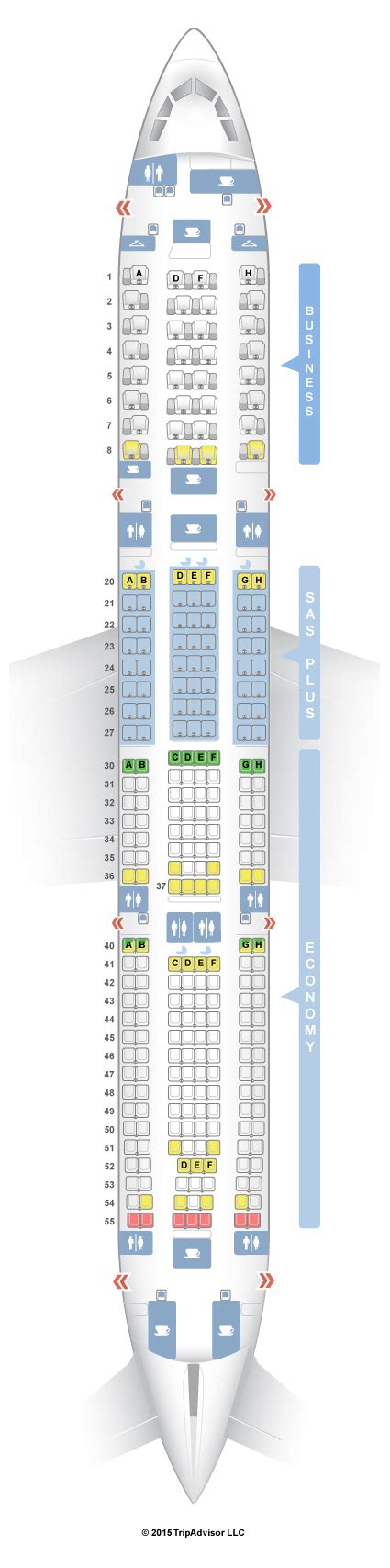 Seatguru Seat Map Sas Airbus A330 300 333 V2 Seatguru Sas Airlines
