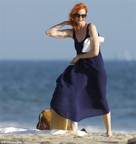Marcia Cross Dress Blows Up To Expose Nude Underwear During Beach Trip