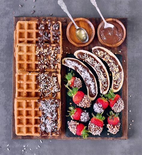 Waffle Platter With Chocolate Covered Fruits Anyone 🍓🍌 Sometimes You