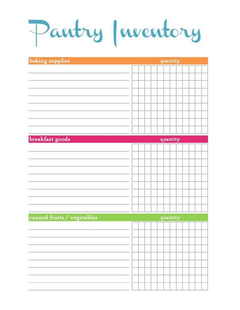 Days Eating From Our Pantry Printables Day Pantry Inventory