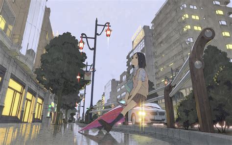 Sad Schoolgirl In The Rain Wallpaper Anime Wallpapers 30801