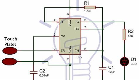 Simple Touch Sensitive Switch Circuit using 555 Timer & BC547 Transistor