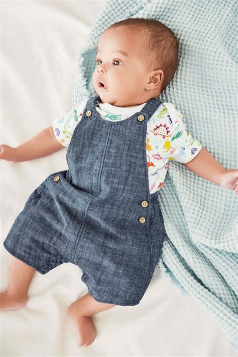 Boys Next Blue Chambray Dungarees 0mths 2yrs Blue Baby Boy T
