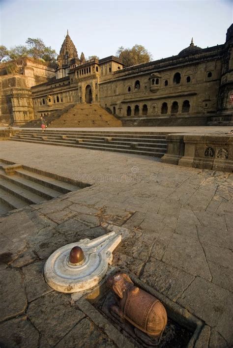 Holy Maheshwar Ghat And Fort With Palace At Maheshwar Editorial Stock