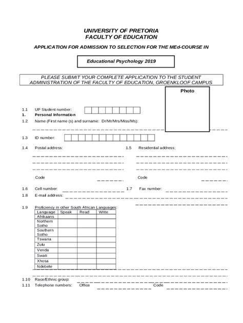 University Of Pretoria Application 2023 Doc Template Pdffiller