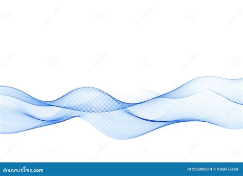 Transparent Vector Blue Smooth Wave Abstract Flow Of Wavy Blue Lines