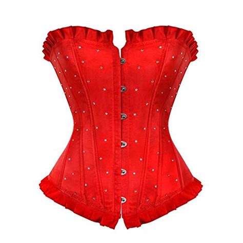 zzebra 804a red caudatus ladies sexy lingerie rhinestone corset gothic burlesque bustier top